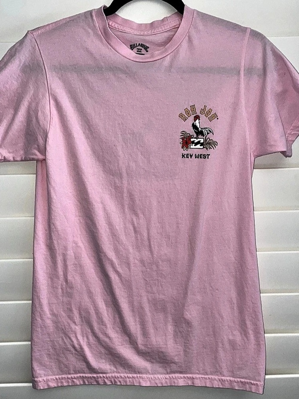 Billabong x Ron Jon Surf Shop Key West Rooster Graphic T-Shirt Pink Small
